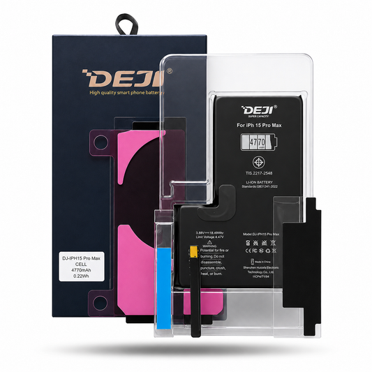 BATERIA IPHONE 15 PRO MAX NO FLEX / SIN FLEX ALTA CAPACIDAD 4770 MAH MARCA DEJI