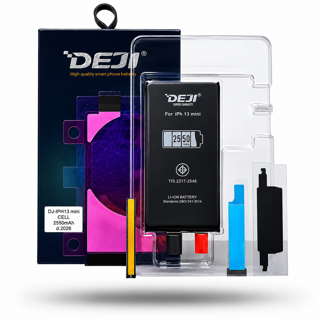 BATERIA IPHONE 13 MINI NO FLEX / SIN FLEX ALTA CAPACIDAD 2550 MAH MARCA DEJI