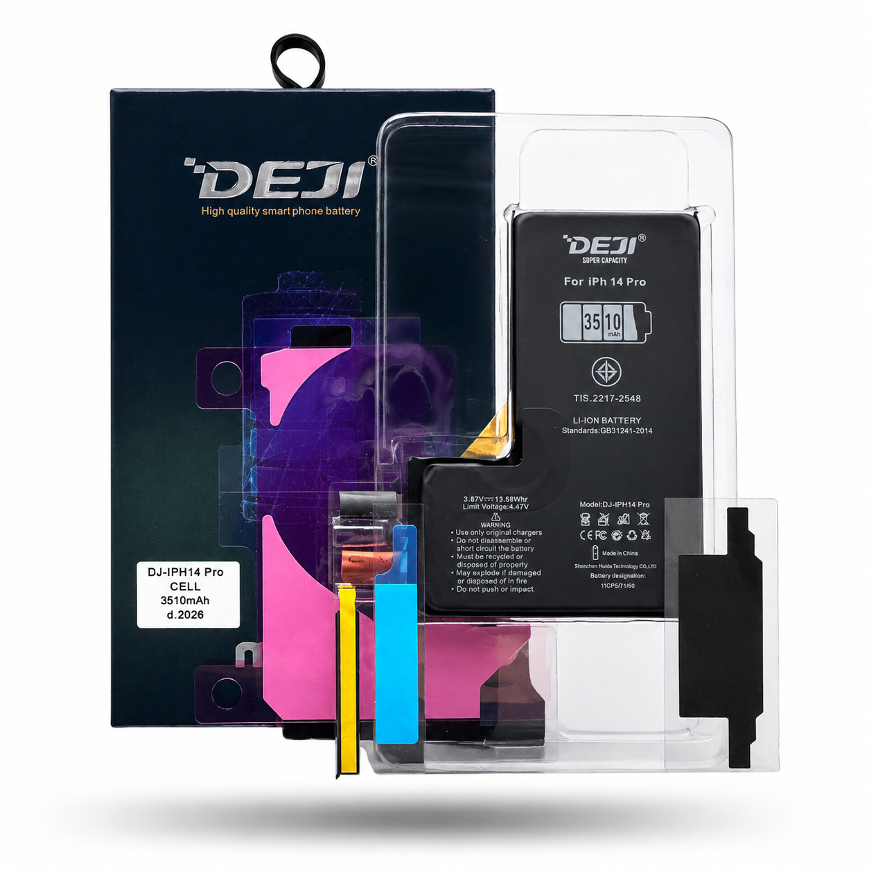 BATERIA IPHONE 14 PRO NO FLEX / SIN FLEX ALTA CAPACIDAD 3510 MAH MARCA DEJI