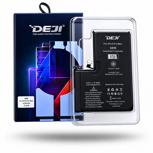 BATERIA IPHONE 13 PRO MAX PROGRAMABLE MODO DIAGNOSTICO ( MUESTRA PIEZA ORIGINAL ) ALTA CAPACIDAD 4750 MAH MARCA DEJI