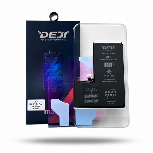 BATERIA IPHONE 14 PRO PROGRAMABLE  MODO DIAGNOSTICO ( MUESTRA PIEZA ORIGINAL ) ALTA CAPACIDAD 3510 MAH MARCA DEJI