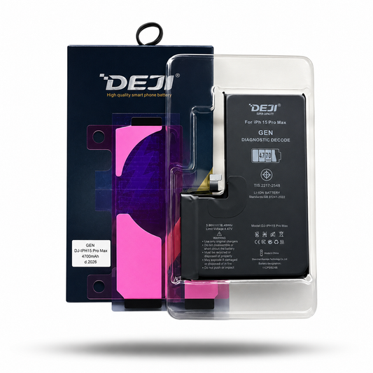 BATERIA IPHONE 15 PRO MAX PROGRAMABLE MODO DIAGNOSTICO ( MUESTRA PIEZA ORIGINAL ) ALTA CAPACIDAD 4770 MAH MARCA DEJI