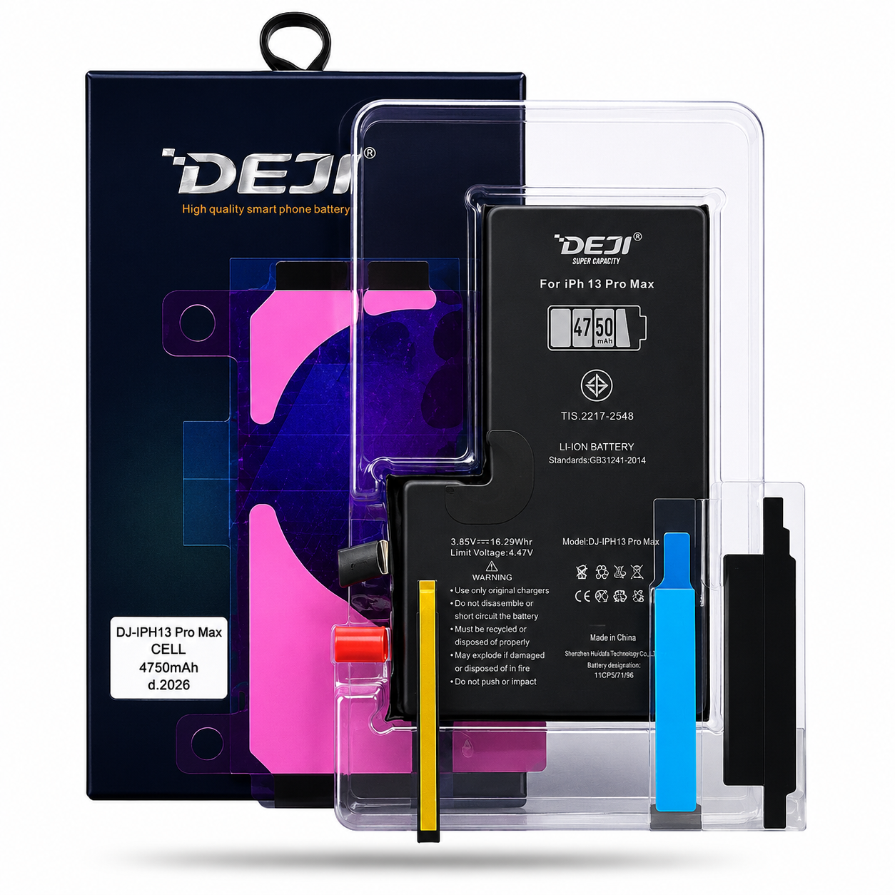 BATERIA IPHONE 13 PRO MAX NO FLEX / SIN FLEX ALTA CAPACIDAD 4750 MAH MARCA DEJI